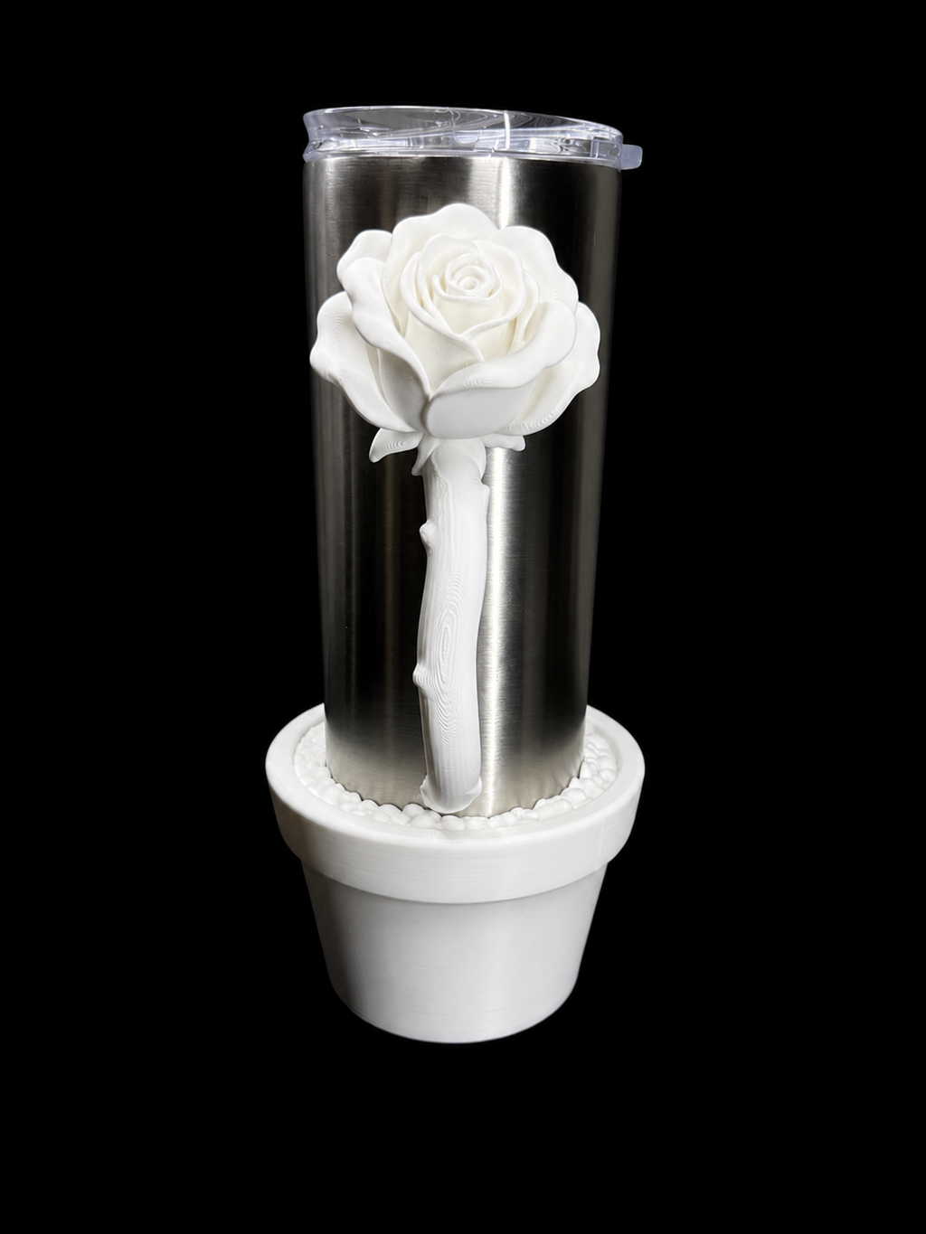 Floral Tumbler Set – Planter Sleeve, Rose Handle & Rose Accessory