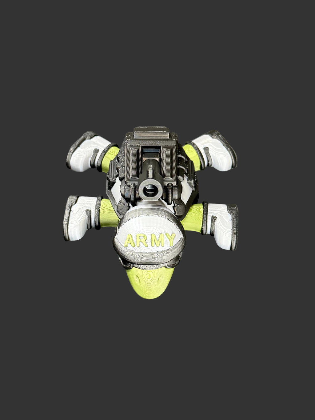 Army-Inspired Tank Turtle – Military Style Turtle Figurine – 3D Printed Desk Decor