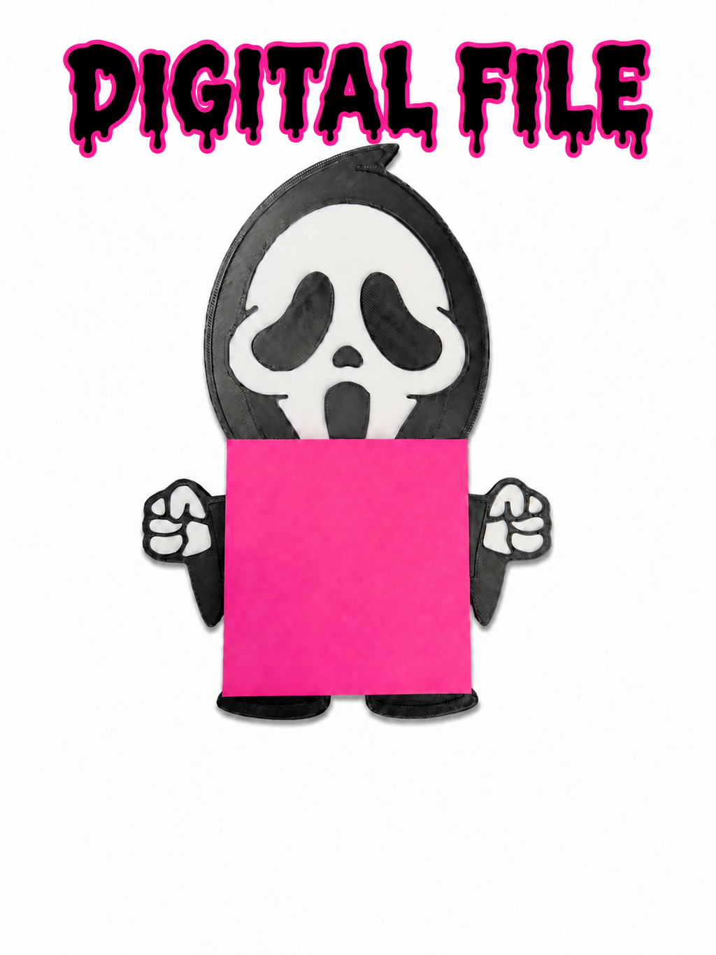 Ghost Face Sticky Note Holder 3MF File