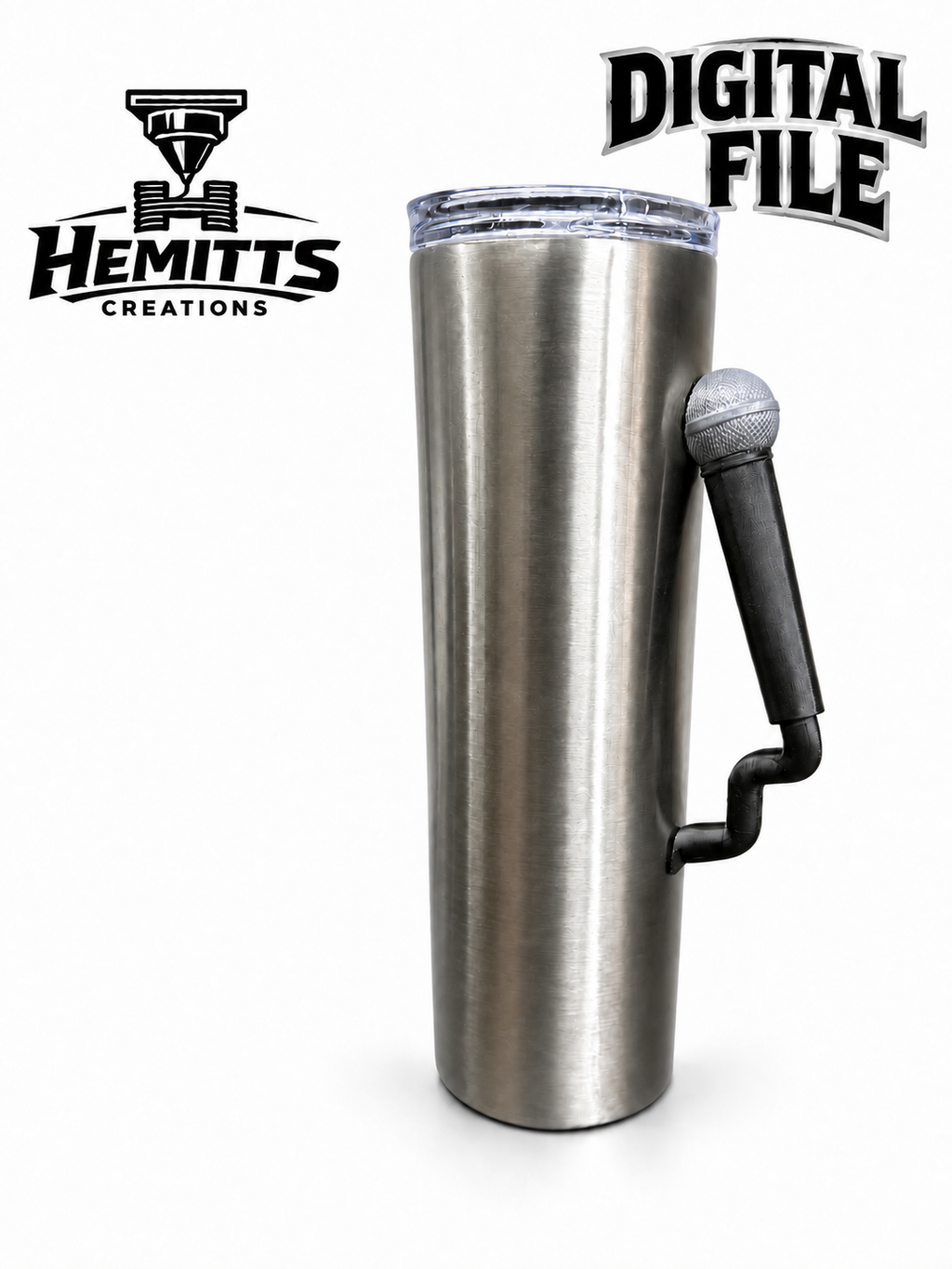 Microphone Tumbler Handle – 3MF Digital File