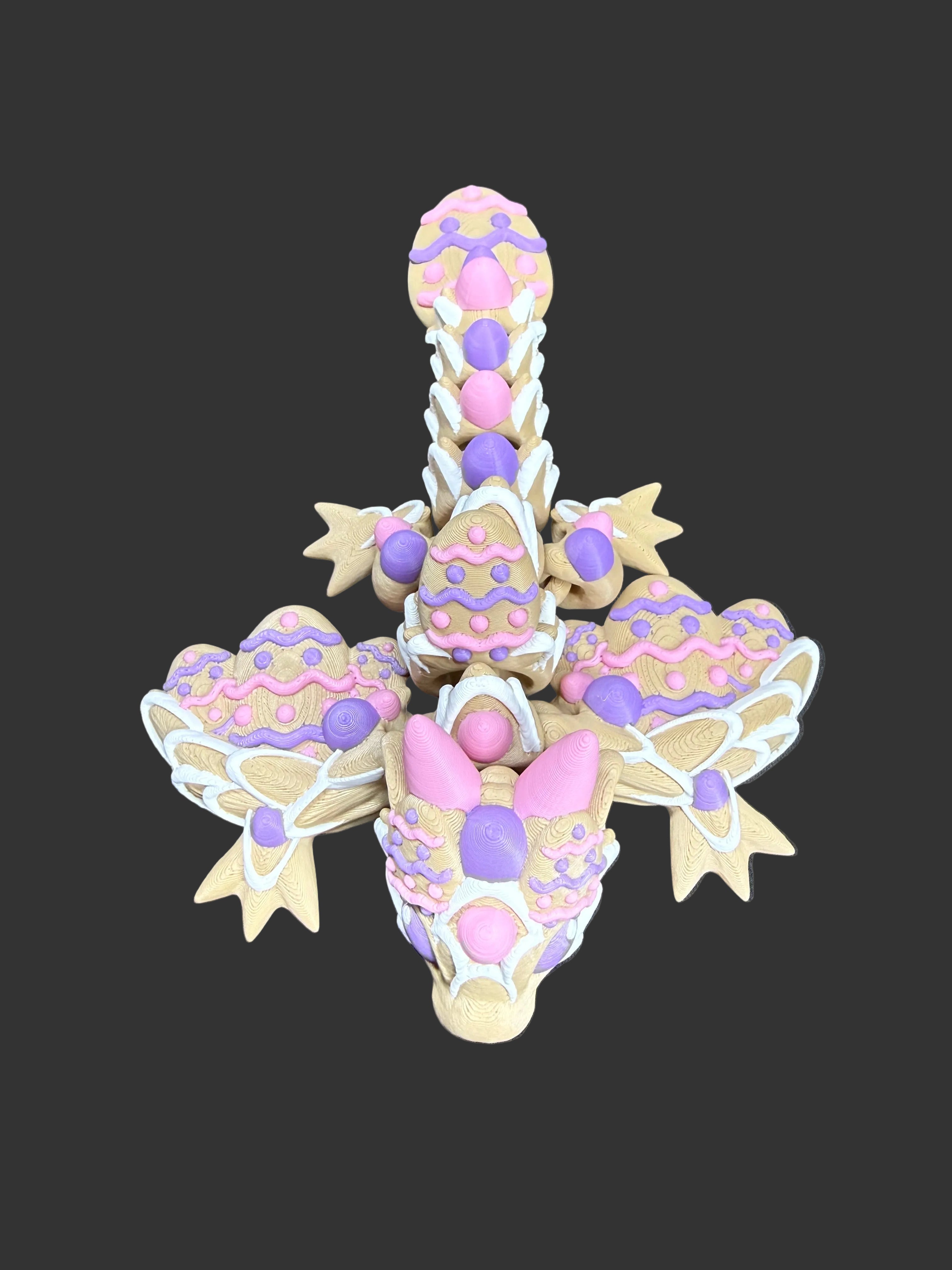 Easter Cookie Wyvern Flexi Dragon, Articulated Easter Gift, Spring Fantasy Creature