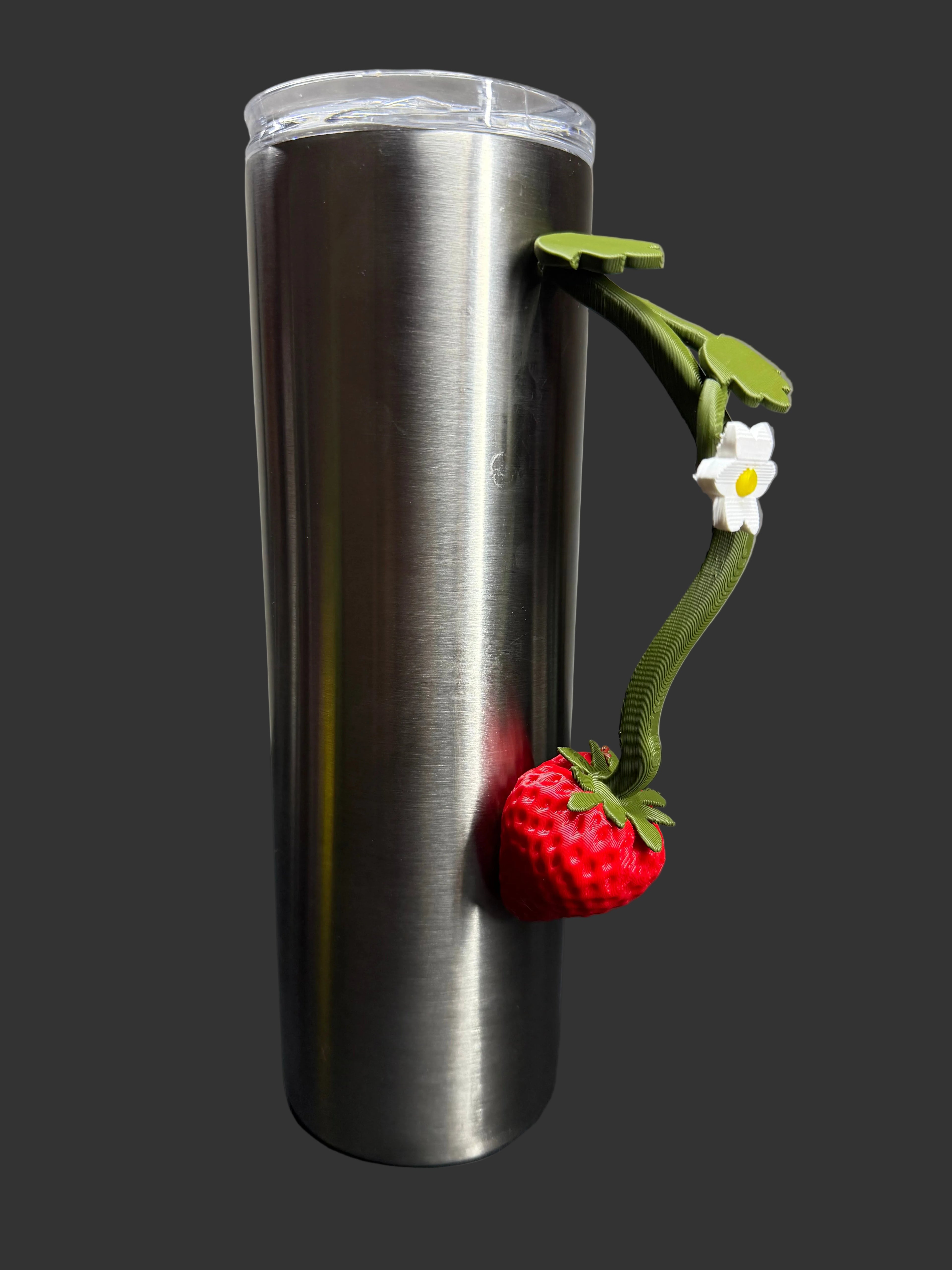 Strawberry Tumbler Handle – 3D Printed Cup Handle – Fruit Grip for Epoxy Tumblers