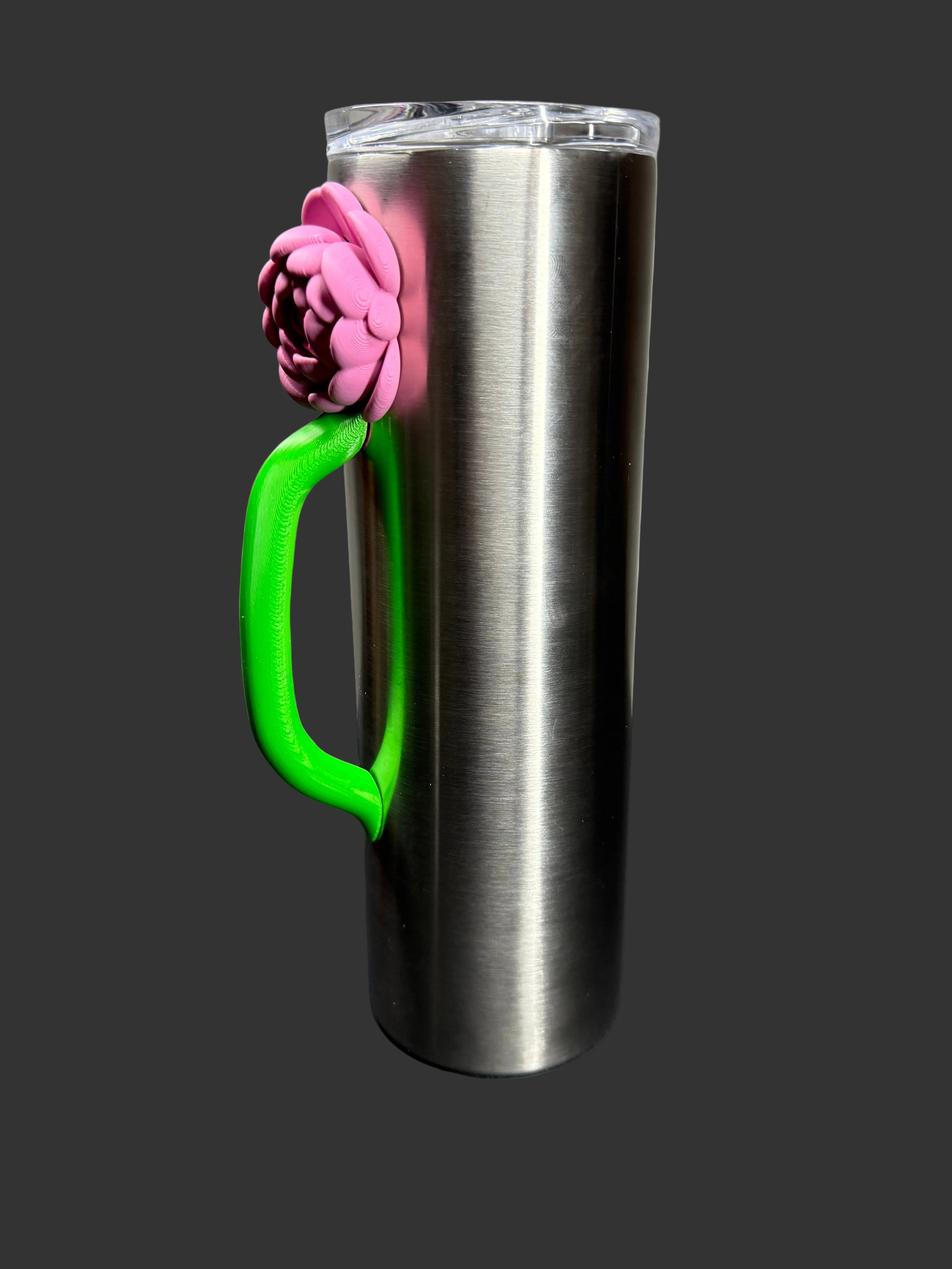 Peony Flower Tumbler Handle | Floral Cup Handle | Spring Accessory