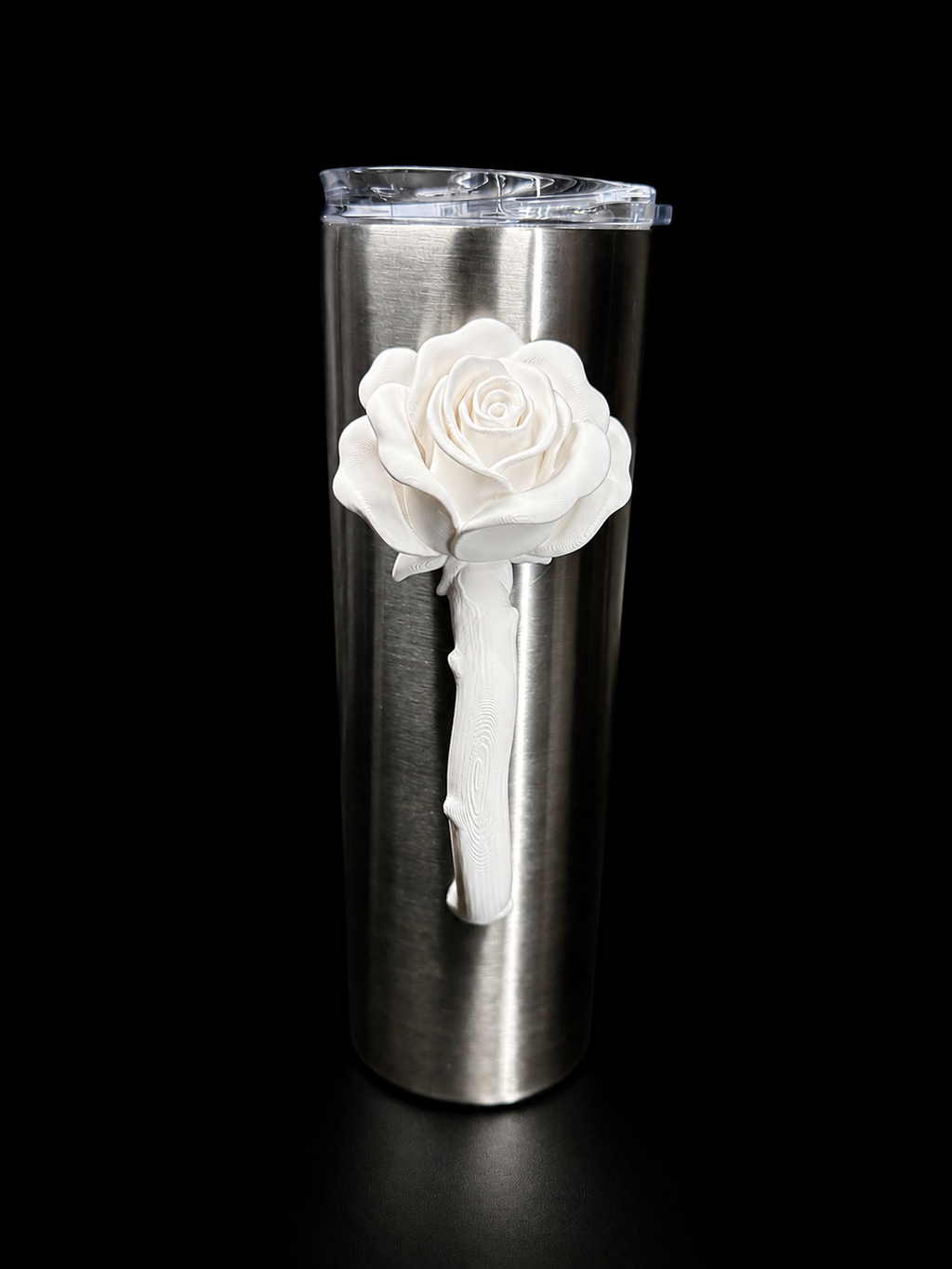 Rose Tumbler Handle for Epoxy Tumblers, Floral 3D Printed Handle