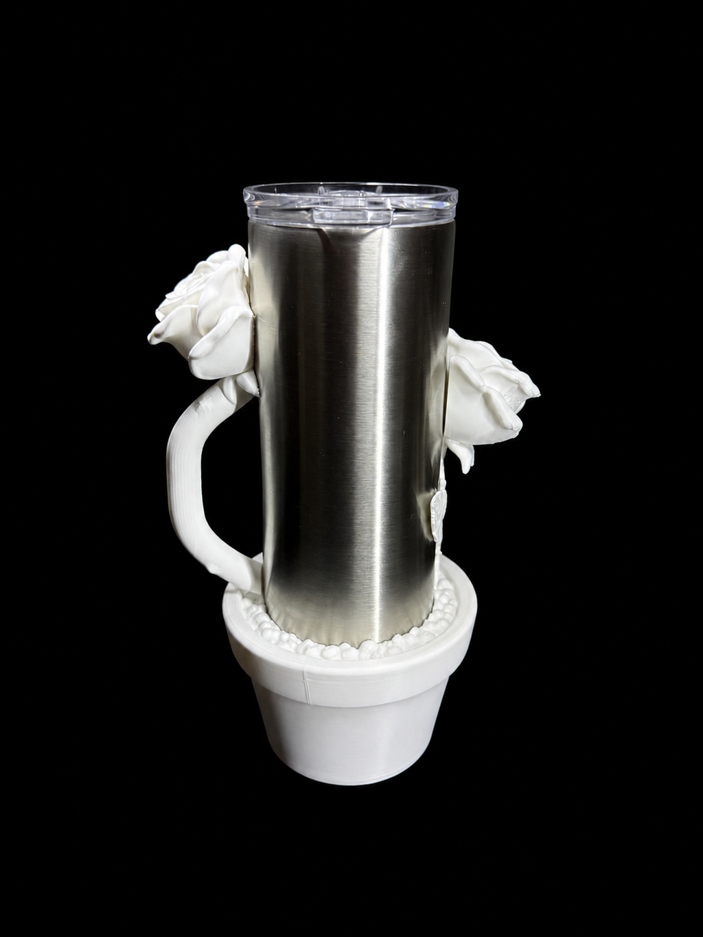 Floral Tumbler Set – Planter Sleeve, Rose Handle & Rose Accessory