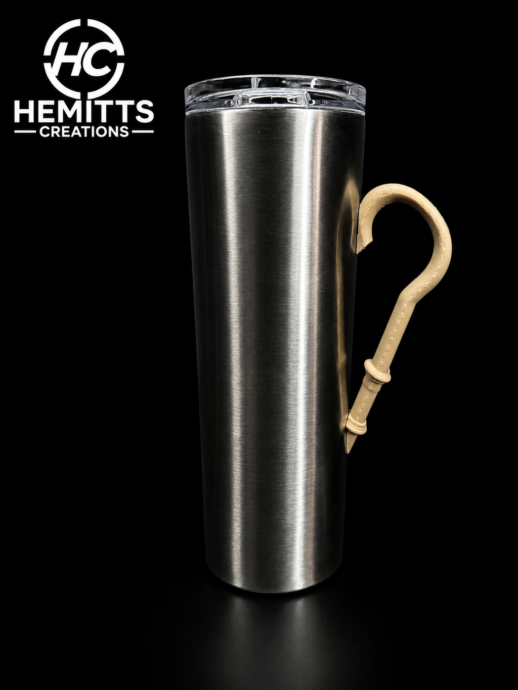 Shepherd's Staff Tumbler Handle for Epoxy Tumblers | 3D Printed Rustic Cup Handle