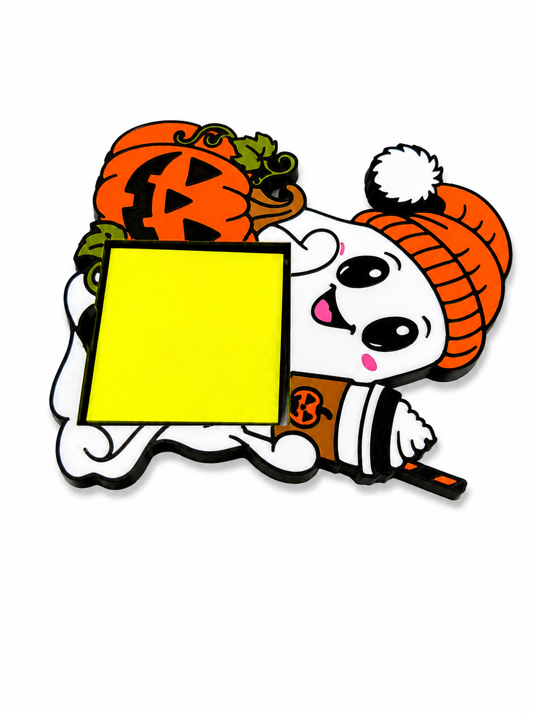 Ghost Sticky Note Holder with Coffee & Pumpkin | Fall Desk Decor | Halloween Office Decor | Post It Note Holder | Cute Ghost Gift