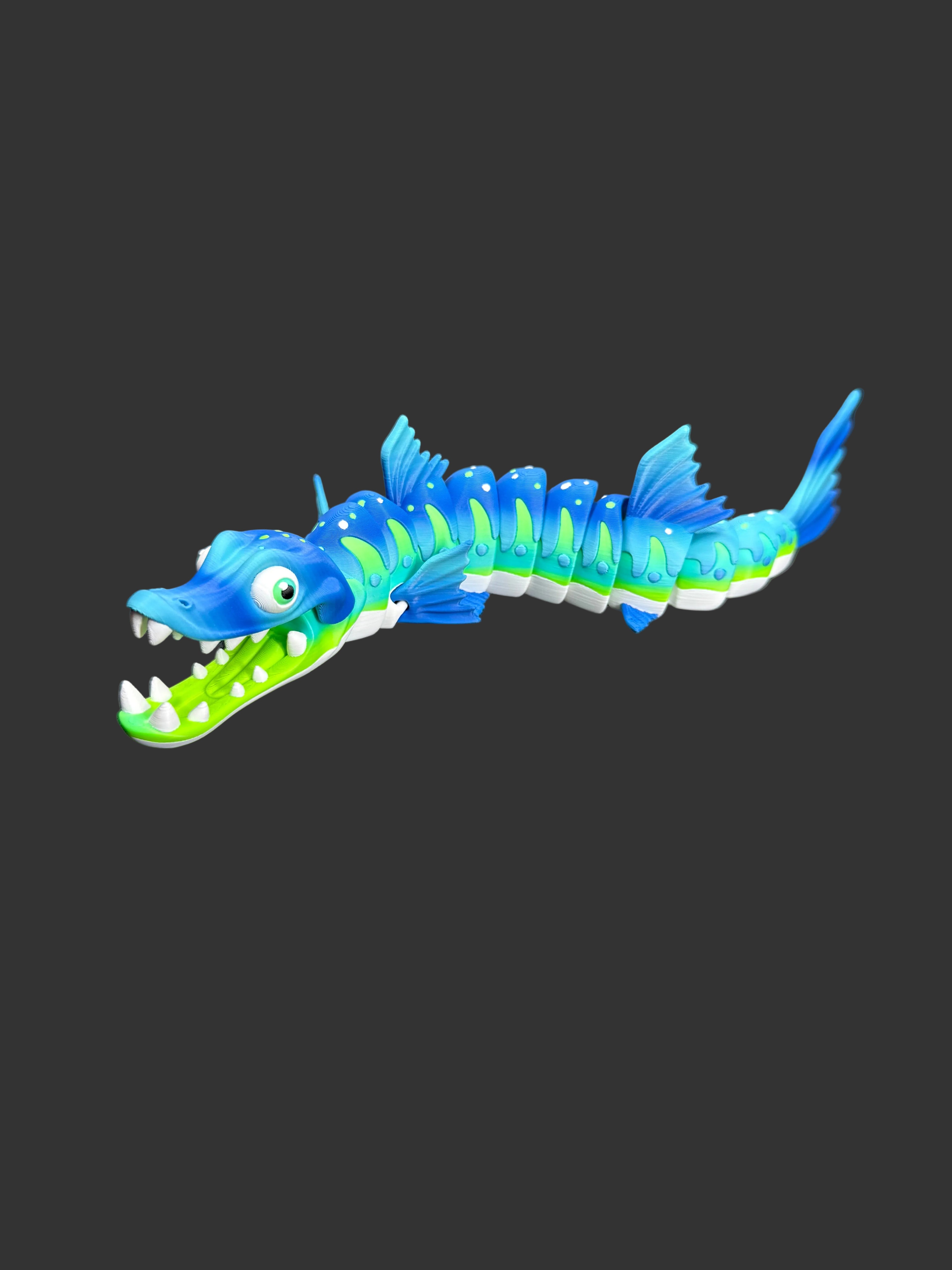 Flexi Barracuda 3D Print – Articulated Sea Creature Toy – 11” Poseable Fish – Ocean Animal Fidget