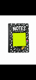 Composition Notebook Sticky Note Holder | Teacher Accessory | Post It Note | Classroom & Office Desk Decor