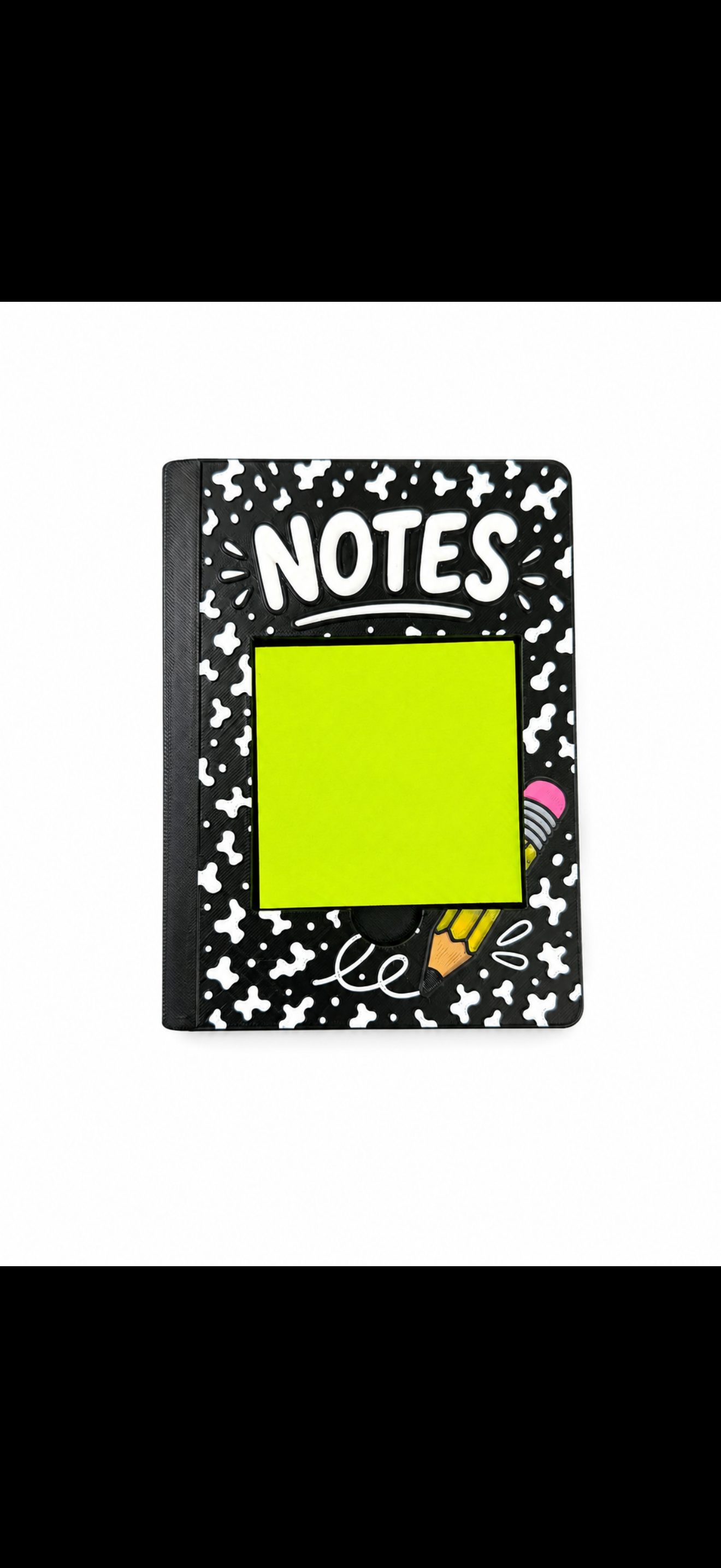 Composition Notebook Sticky Note Holder | Teacher Accessory | Post It Note | Classroom & Office Desk Decor