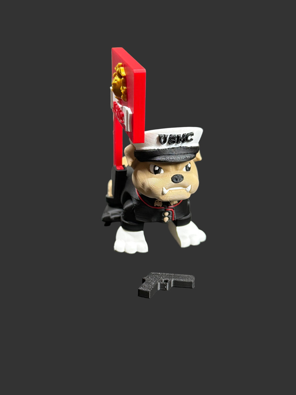 Marine Corp Bulldog Articulated 3D Print – Military Figurine – US Marine Inspired Desk Toy – Patriotic USMC Devil Dog