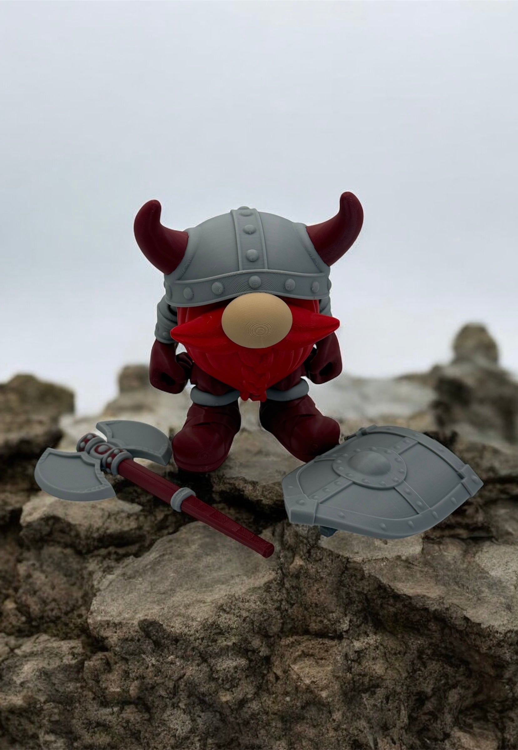 Viking Gnome with Shield & Battle Axe – 5.5" Tall
