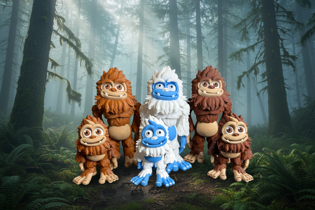 Flexi Bigfoot Figure – Articulated Sasquatch Cryptid Toy – Abominable Snowman Yeti – 3D Printed Desk Decor