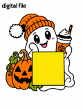 Ghost Coffee Sticky Note Holder STL | Pumpkin Halloween Post It Holder | Spooky Desk Decor