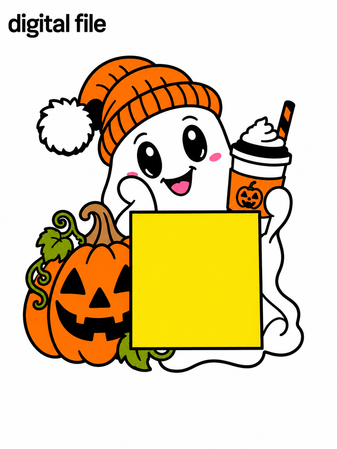 Ghost Coffee Sticky Note Holder STL | Pumpkin Halloween Post It Holder | Spooky Desk Decor
