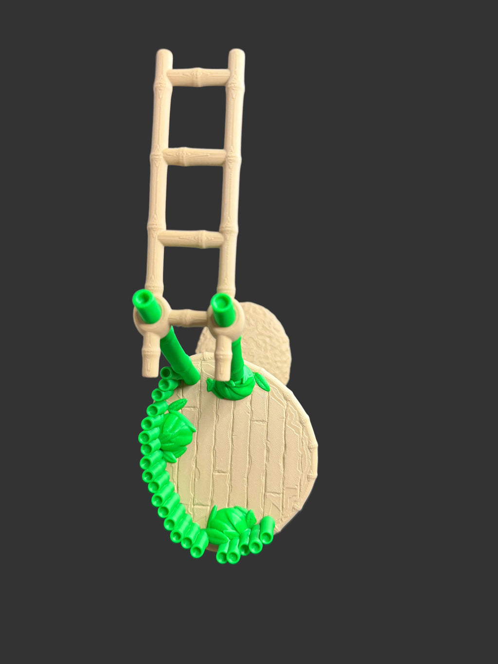 Panda with Bamboo Platform & Ladder – 3D Printed Panda Figurine Set