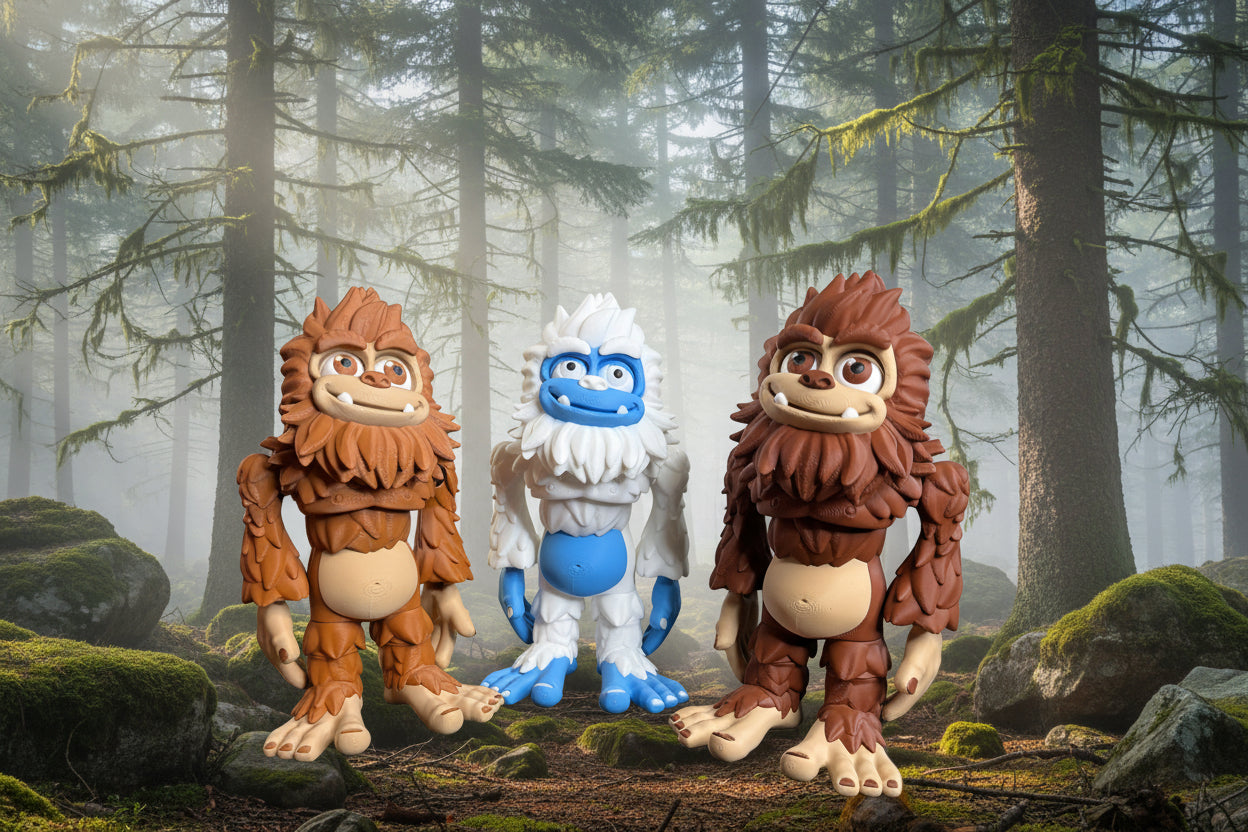 Flexi Bigfoot Figure – Articulated Sasquatch Cryptid Toy – Abominable Snowman Yeti – 3D Printed Desk Decor