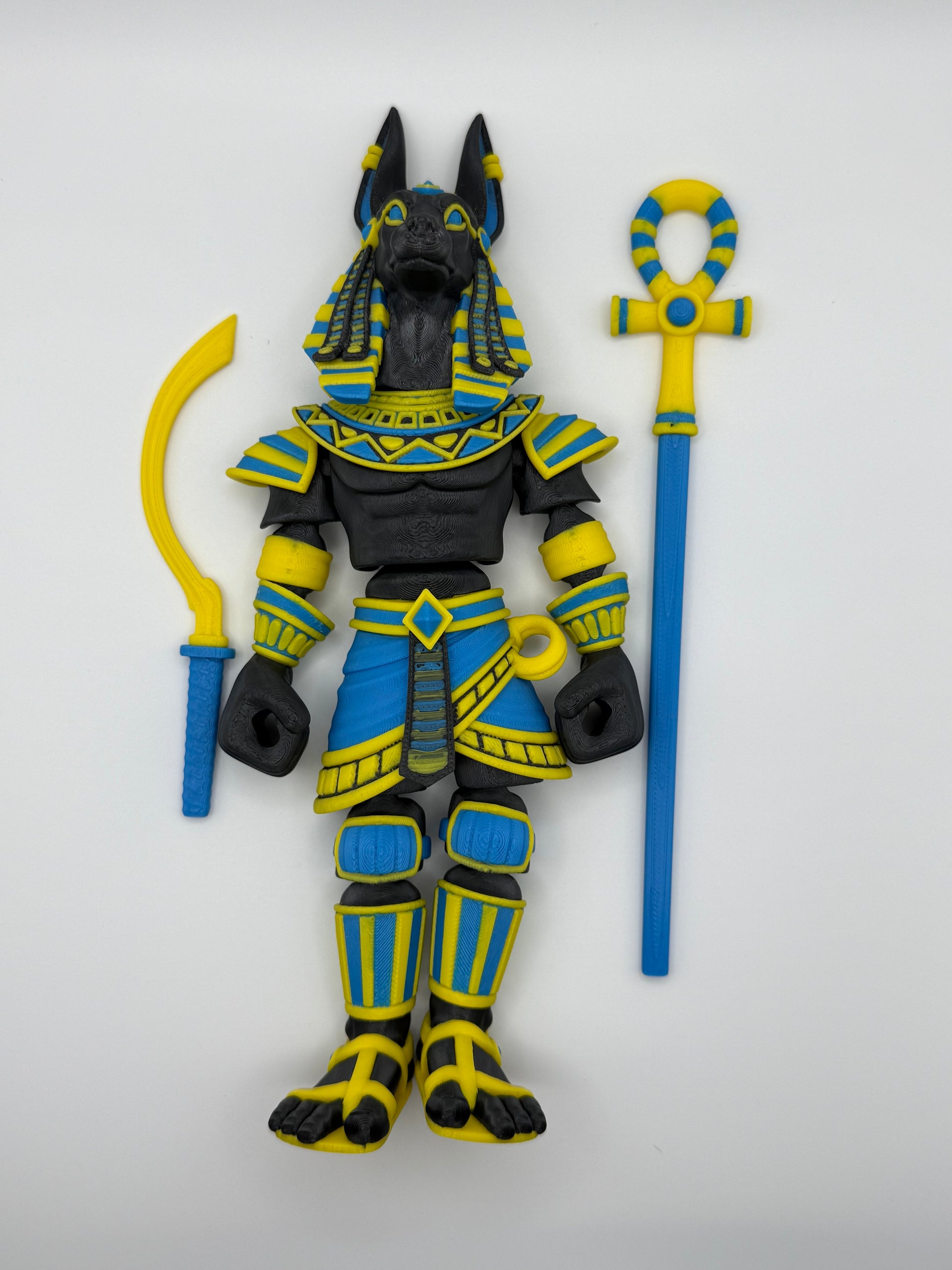 Anubis Statue – 8” Articulated Egyptian God Figure with Staff & Khopesh