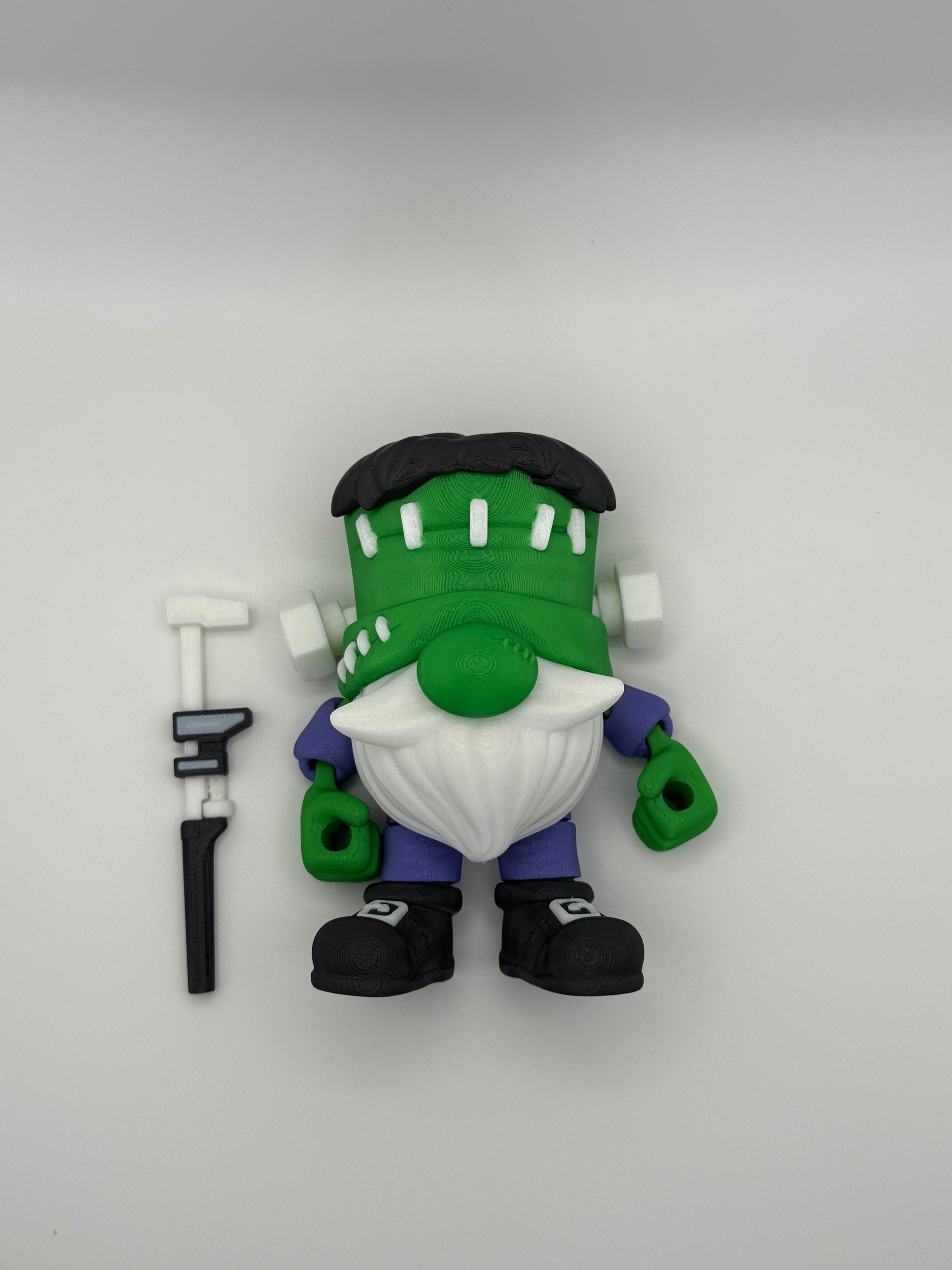 🧟 Frankenstein Gnome – 3D Printed with Pipe Wrench Accessory