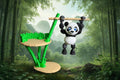 Panda with Bamboo Platform & Ladder – 3D Printed Panda Figurine Set
