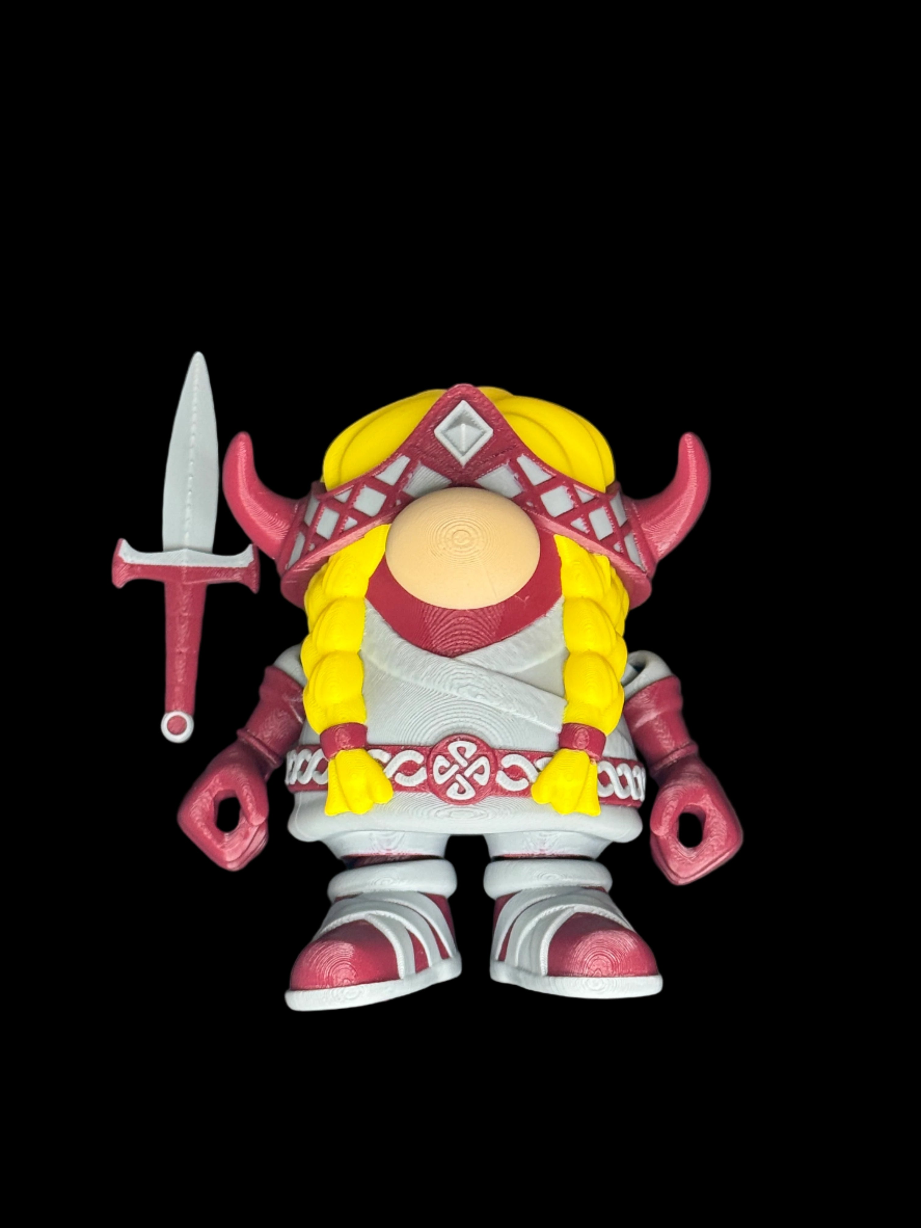 ⚔️ Female Viking Gnome with Broad Sword