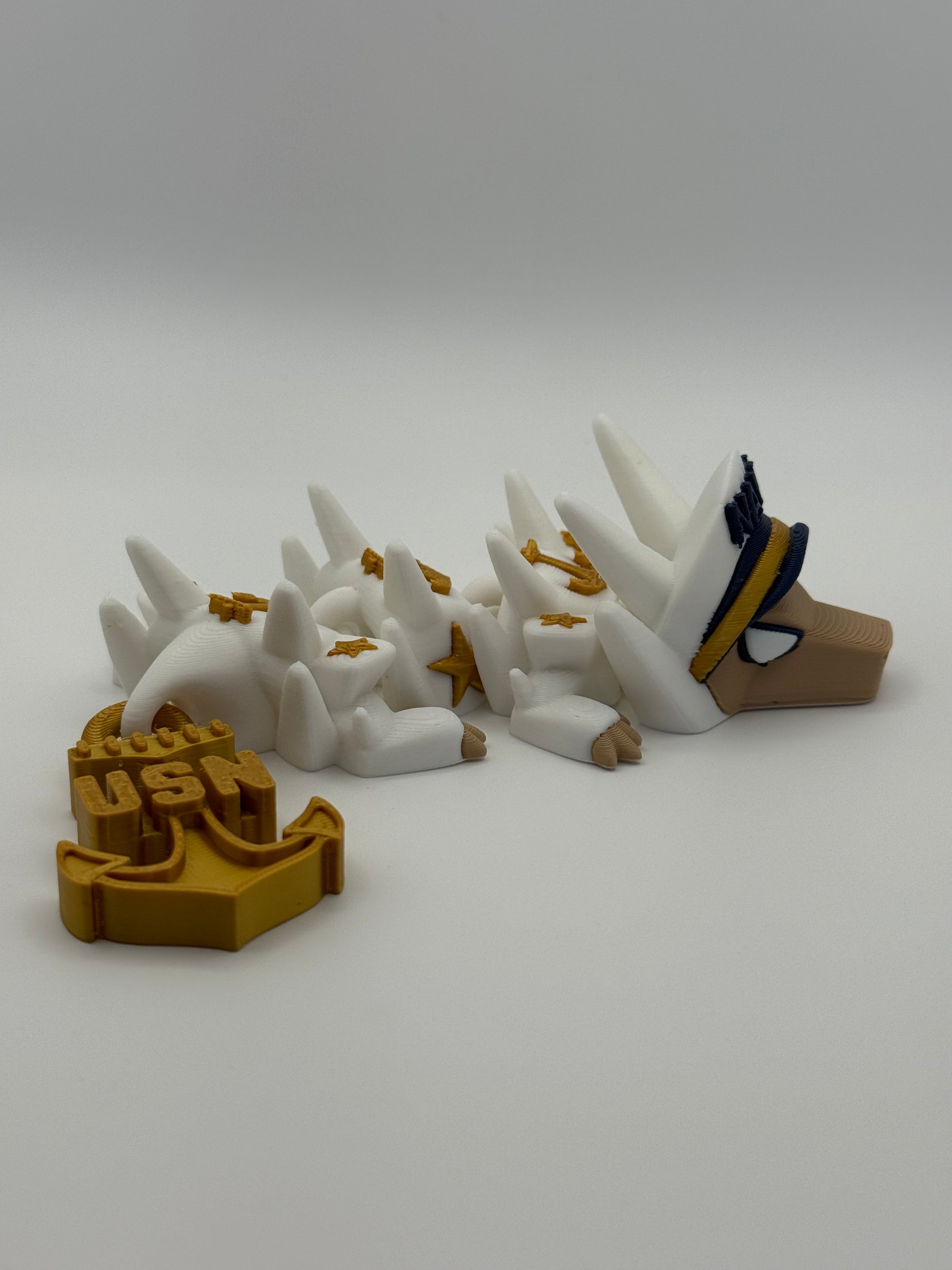 Navy Dragon – 3D Printed with Anchor Tail
