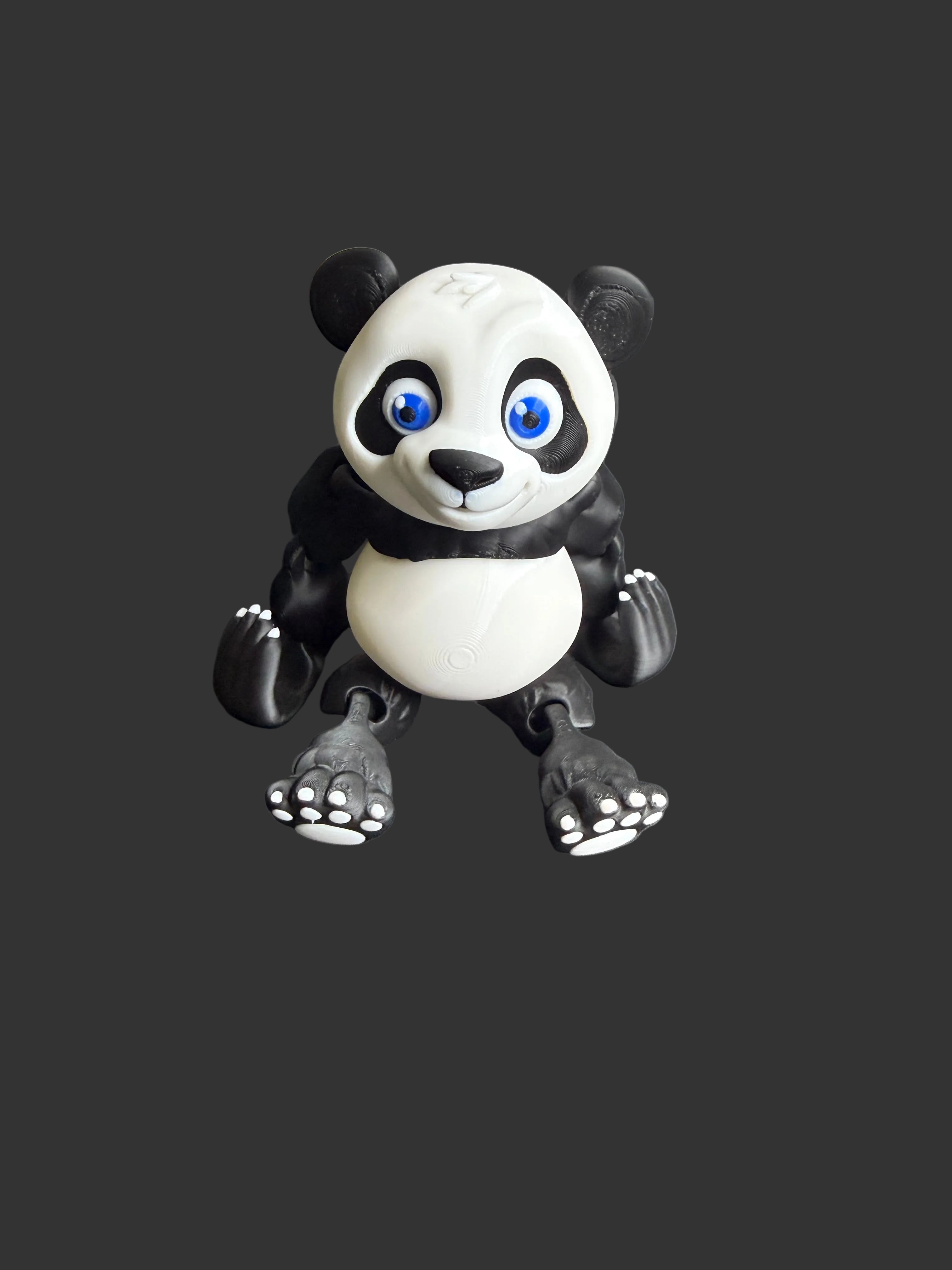 Panda with Bamboo Platform & Ladder – 3D Printed Panda Figurine Set