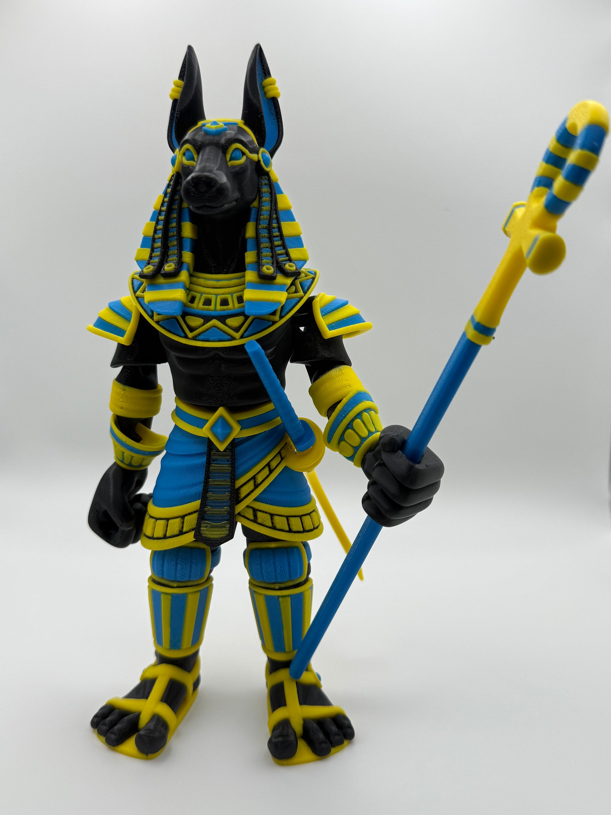Anubis Statue – 8” Articulated Egyptian God Figure with Staff & Khopesh
