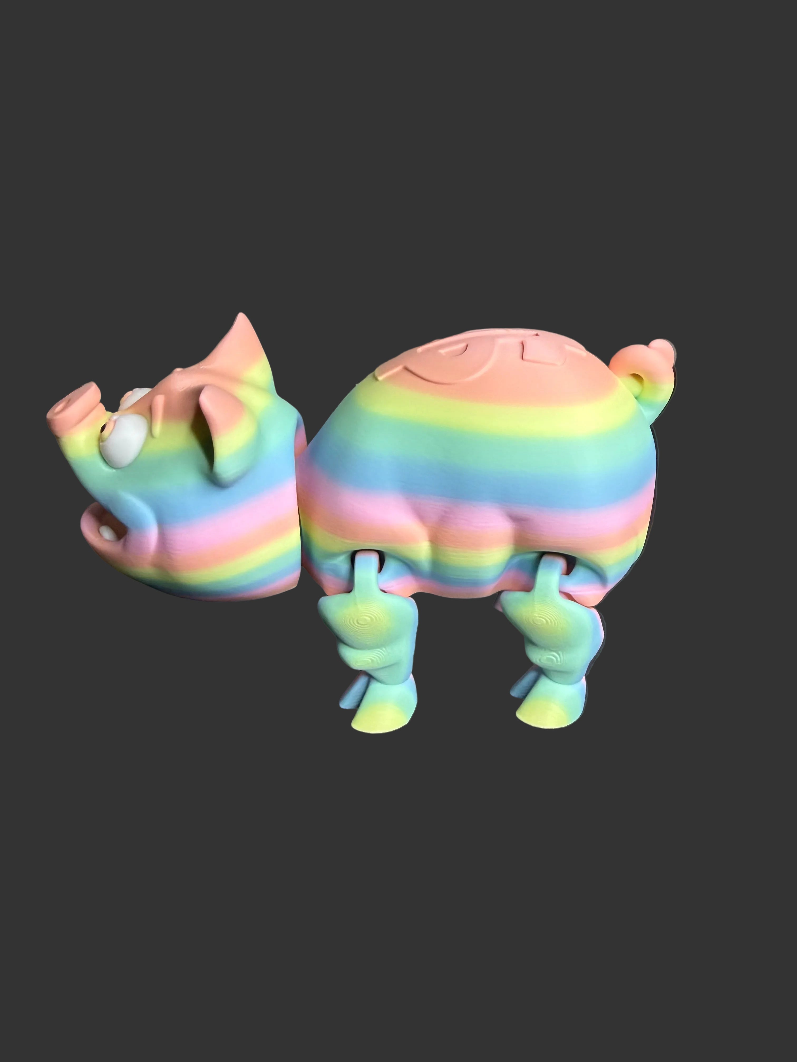 Flexi Piggy Bank – Articulated 3D Printed Pig Coin Bank with Removable Bottom