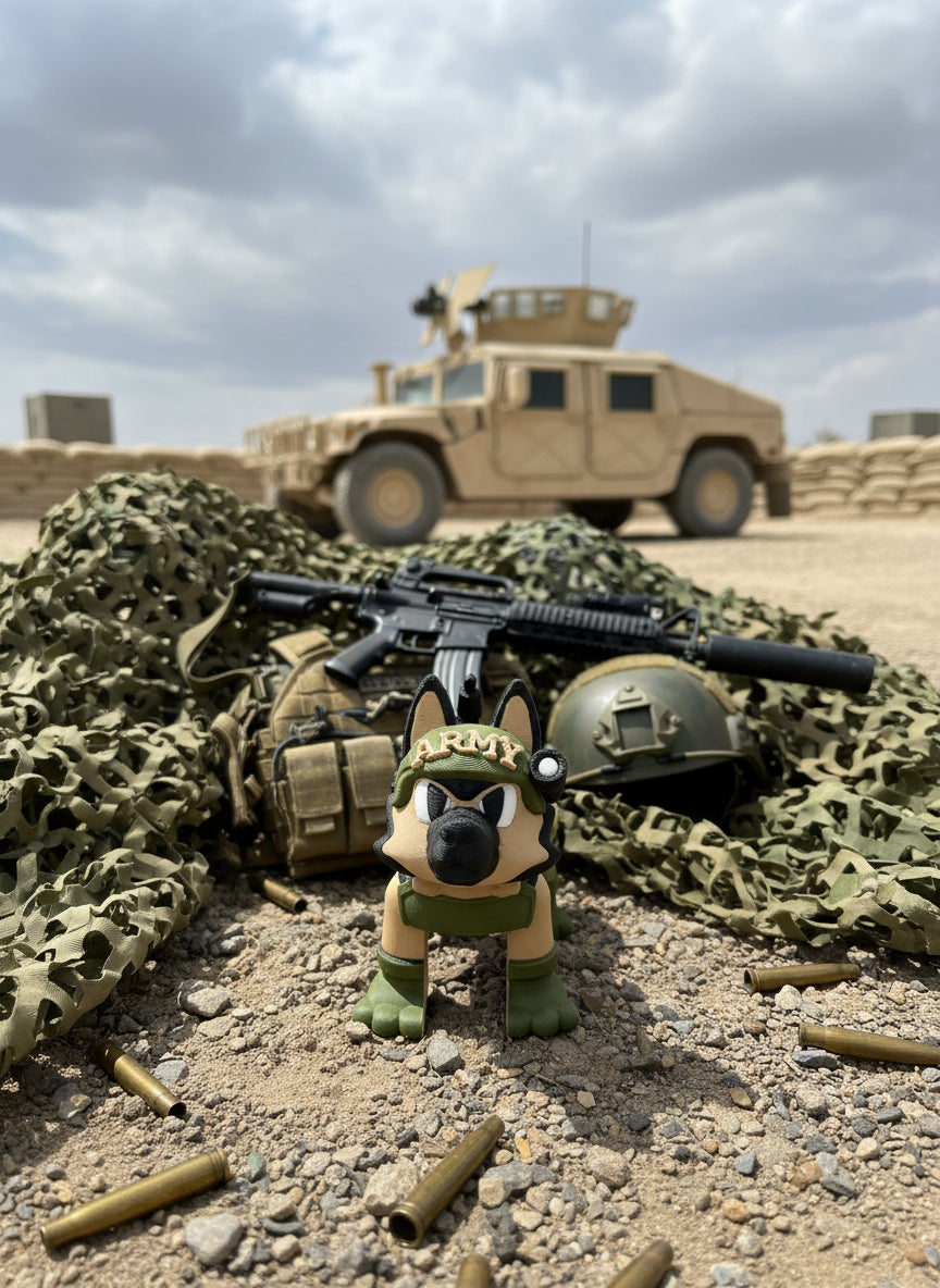 Flexi German Shepherd – Military K9 Figure | Articulated Flexi Toy