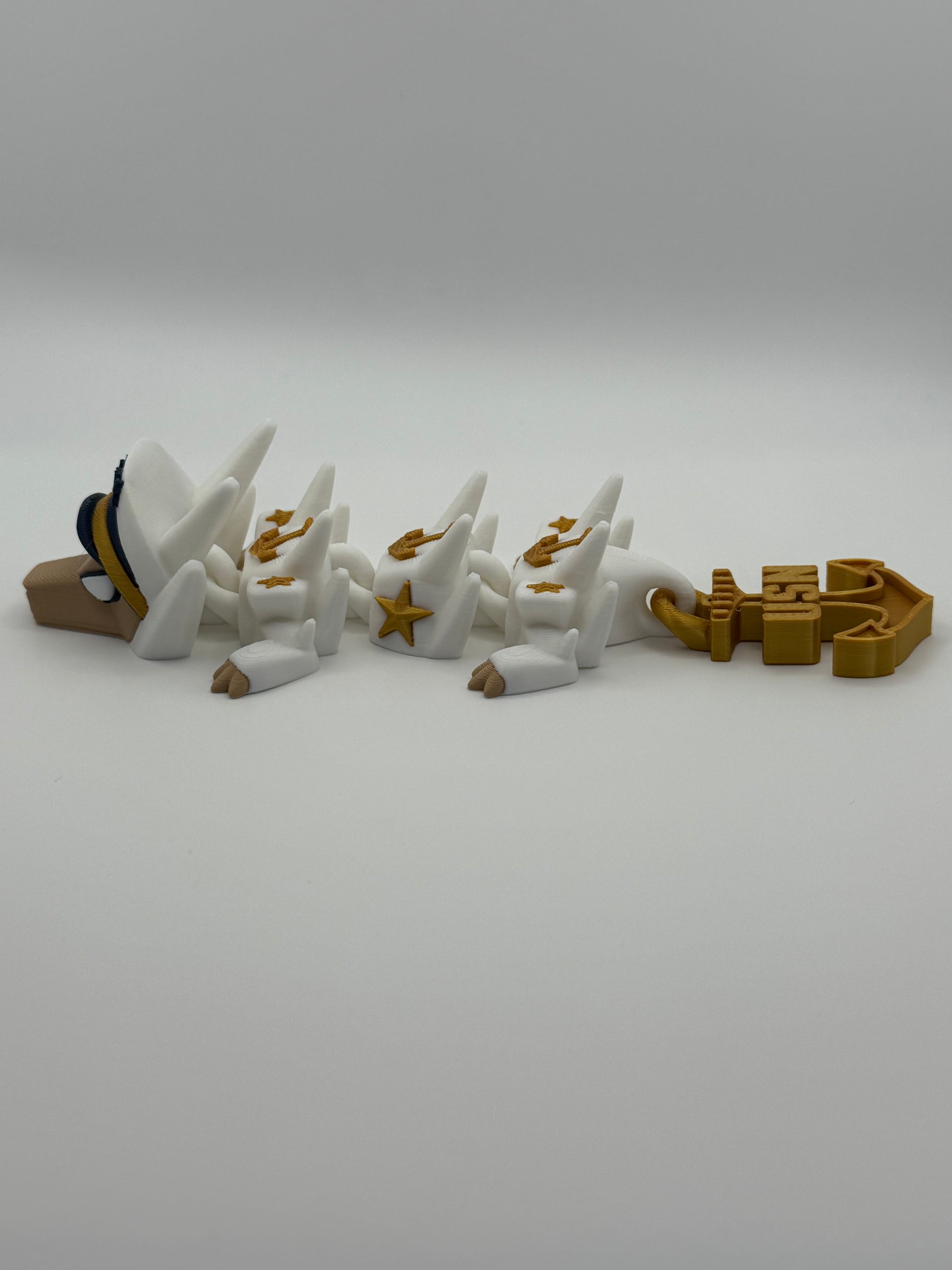 Navy Dragon – 3D Printed with Anchor Tail