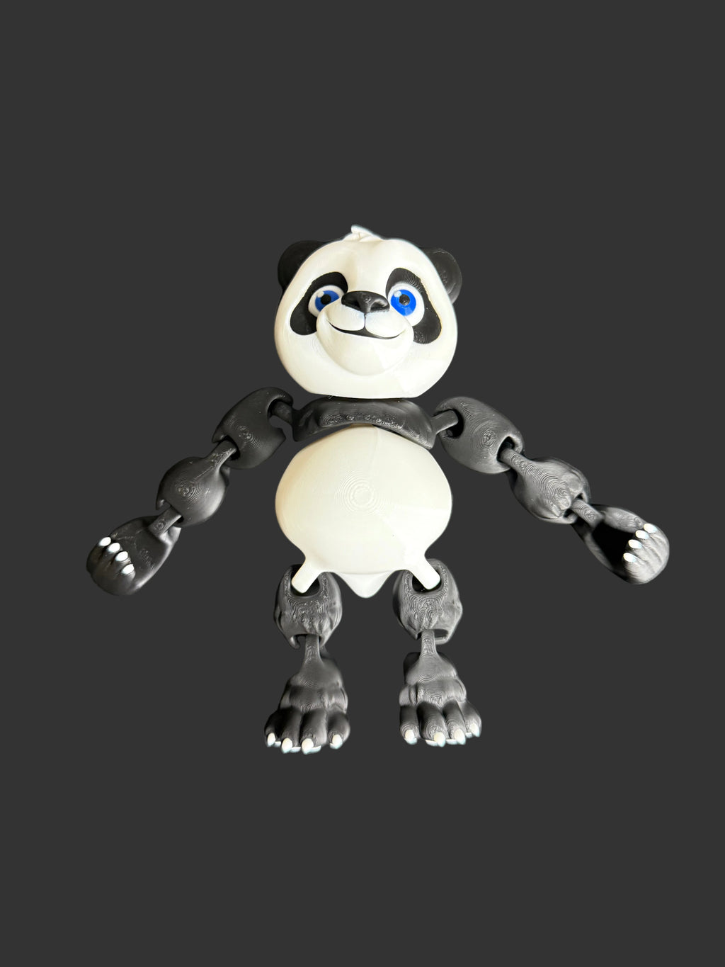 Panda with Bamboo Platform & Ladder – 3D Printed Panda Figurine Set