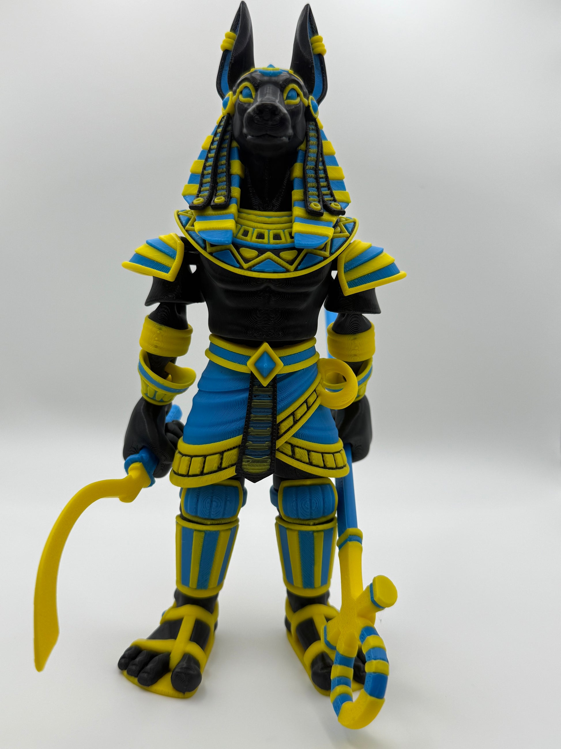 Anubis Statue – 8” Articulated Egyptian God Figure with Staff & Khopesh
