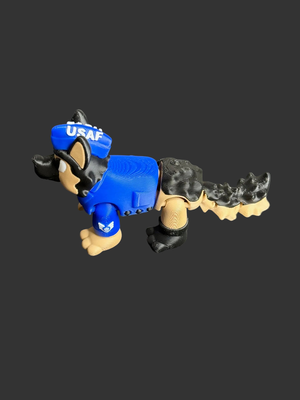 Airforce Flexi German Shepherd – 3D Printed Patriotic Military K9