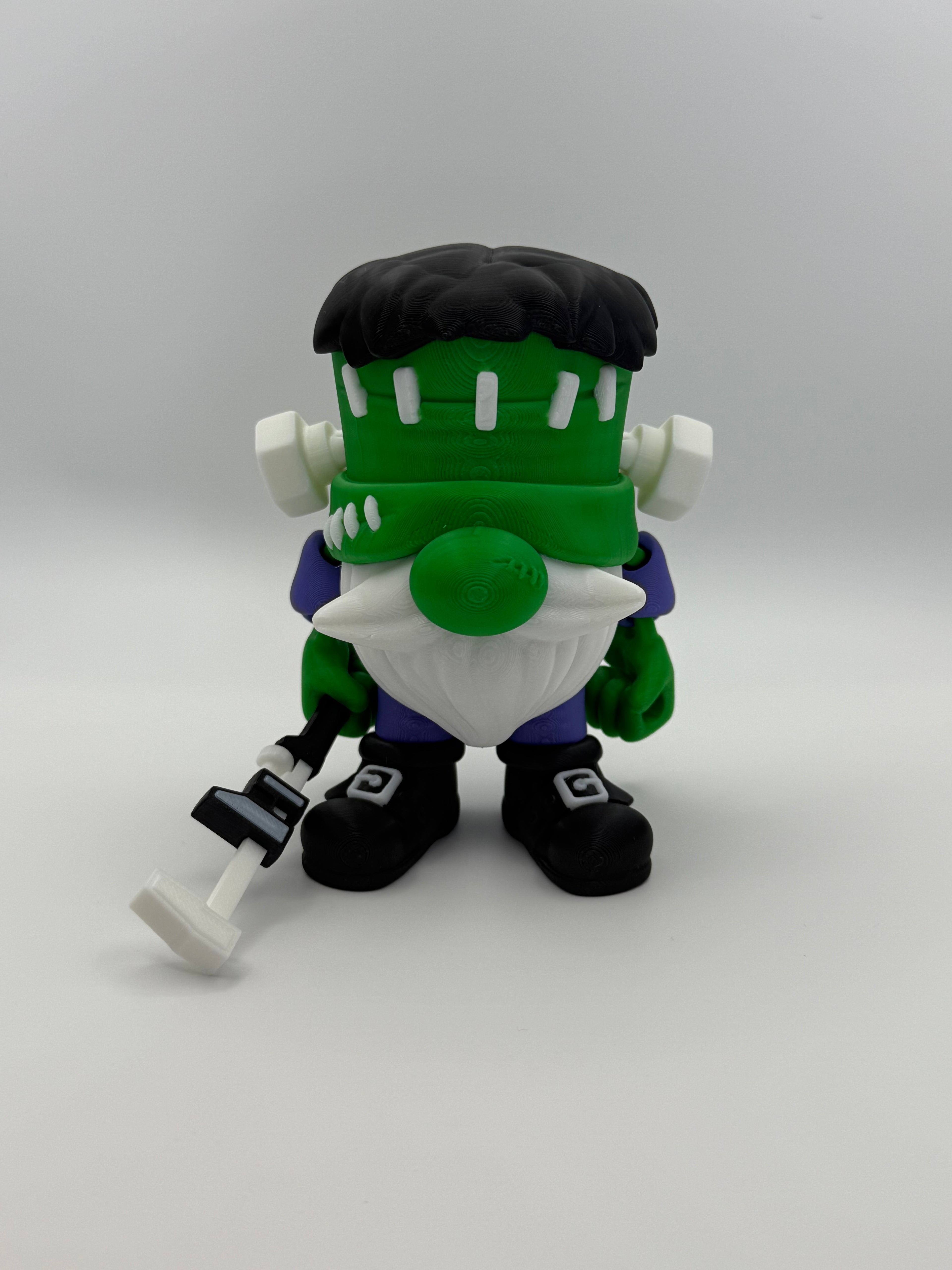 🧟 Frankenstein Gnome – 3D Printed with Pipe Wrench Accessory