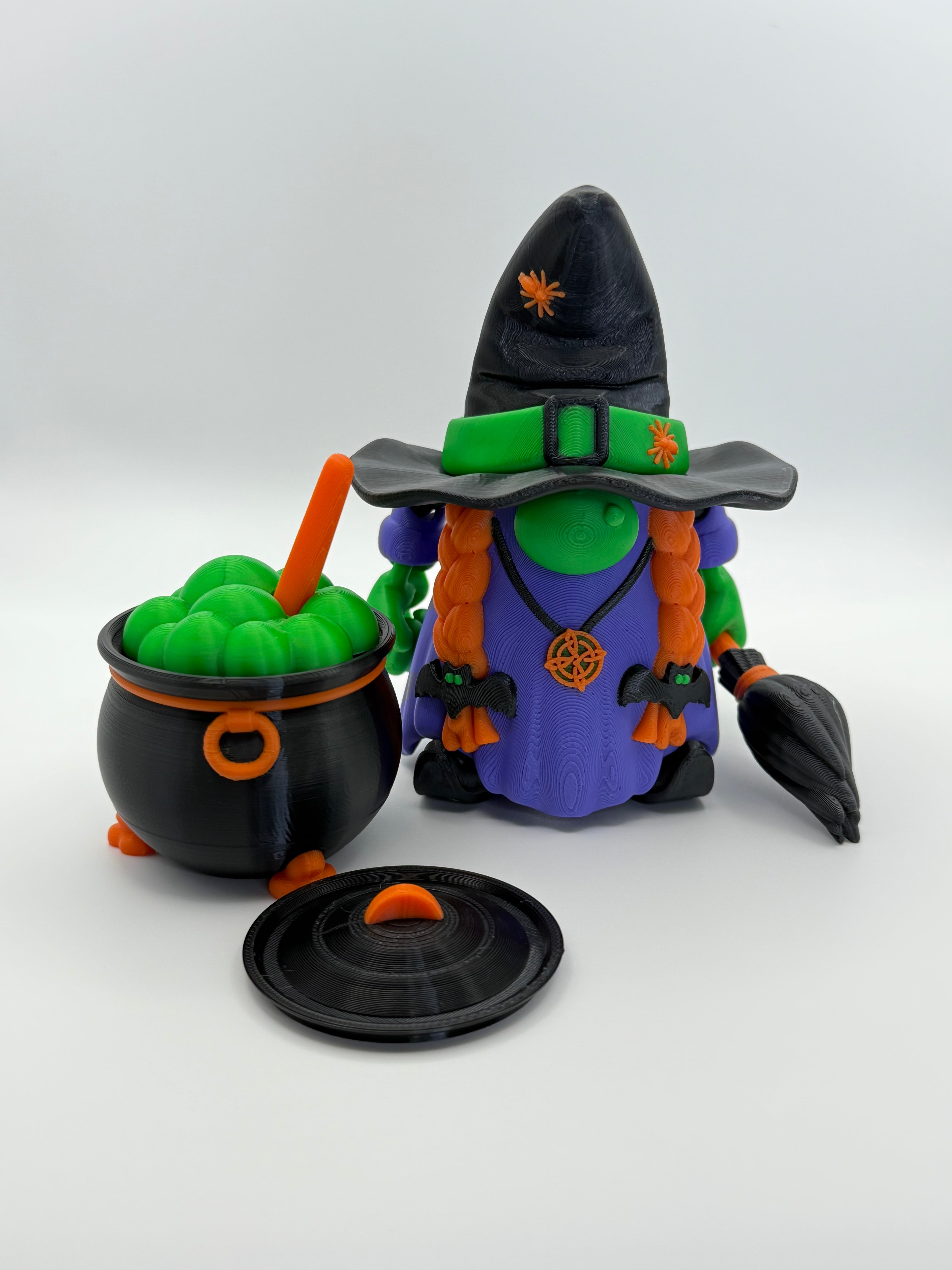 Witch Gnome with Cauldron and Accessories – 5.5” Tall