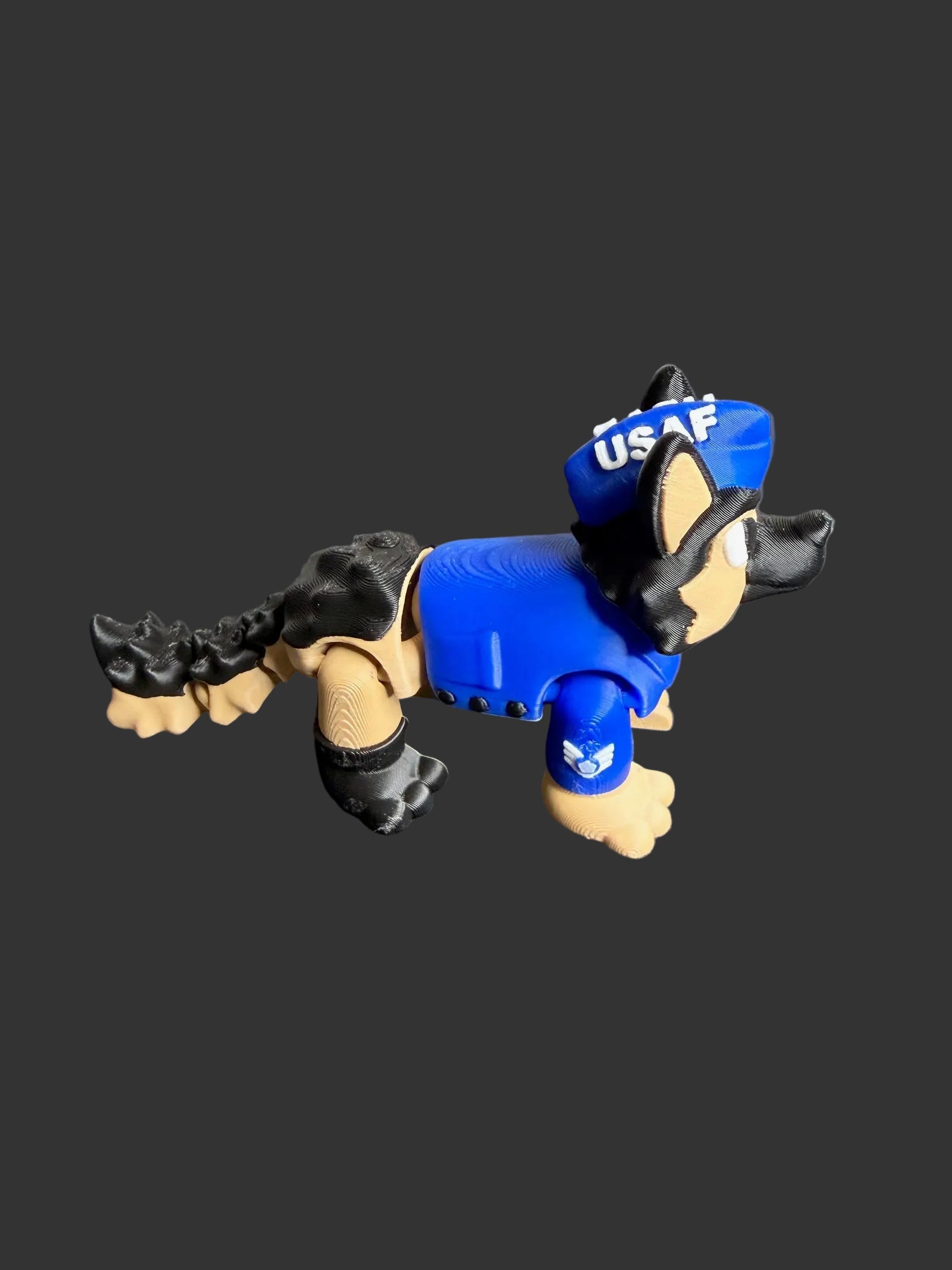 Airforce Flexi German Shepherd – 3D Printed Patriotic Military K9