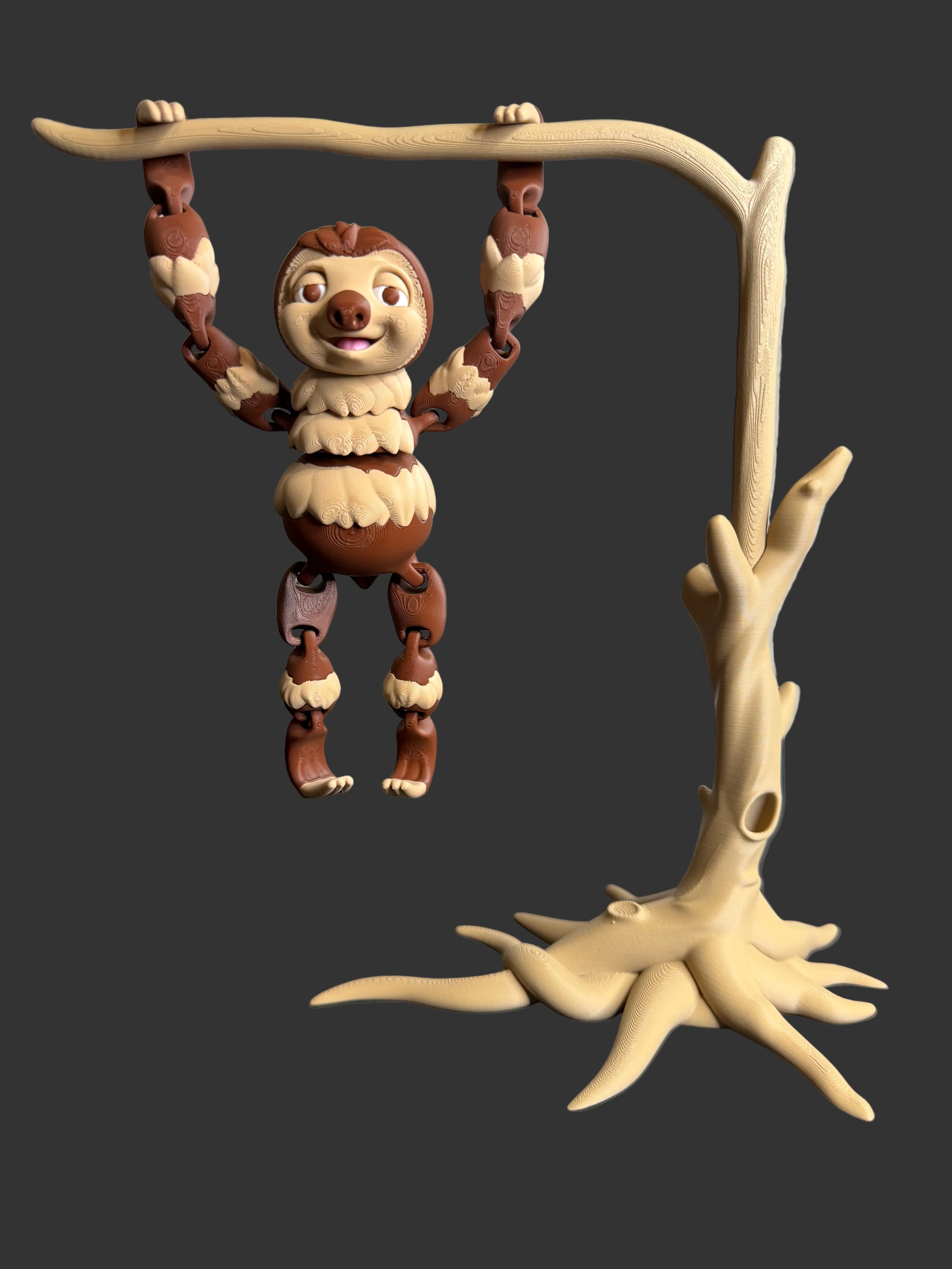 Flexi Sloth with Hanging Tree – Articulated Sloth Toy